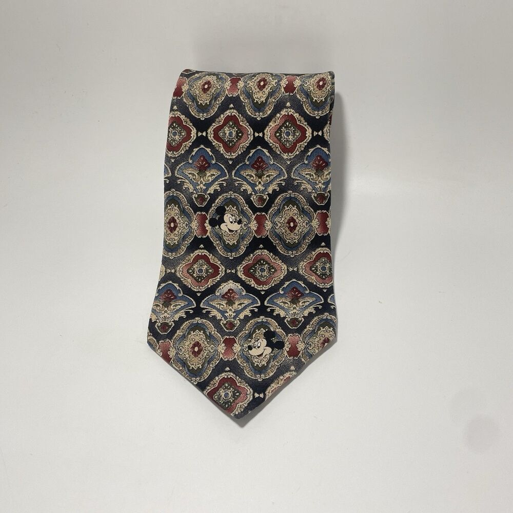 Vintage Mickey Inc Disney Silk Tie Ornate Medallion Pattern 56"